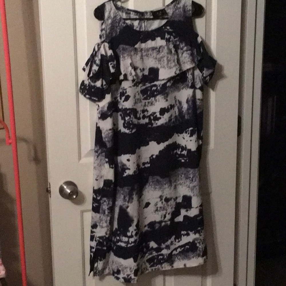 Dark blue and white dress